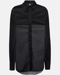 Totême Camicia oversize in misto cotone Nero