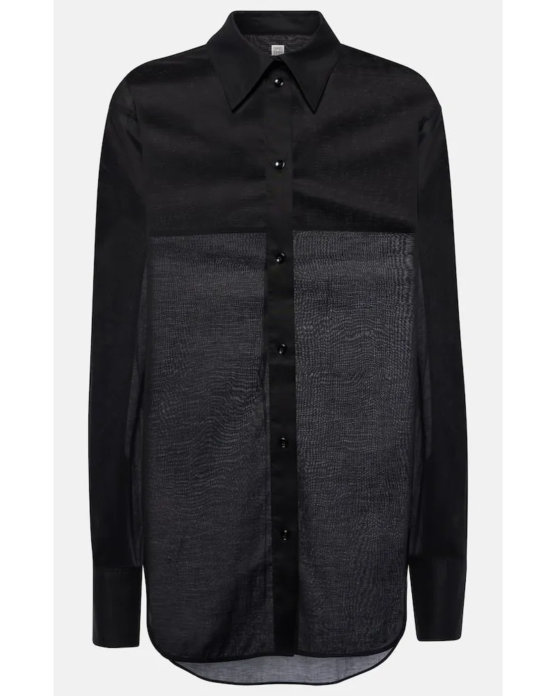 Totême Camicia oversize in misto cotone Nero