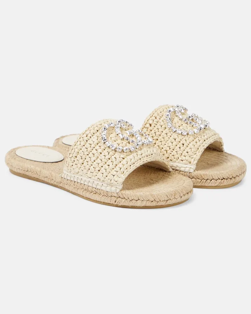 Gucci Sandali espadrillas Interlocking G Bianco