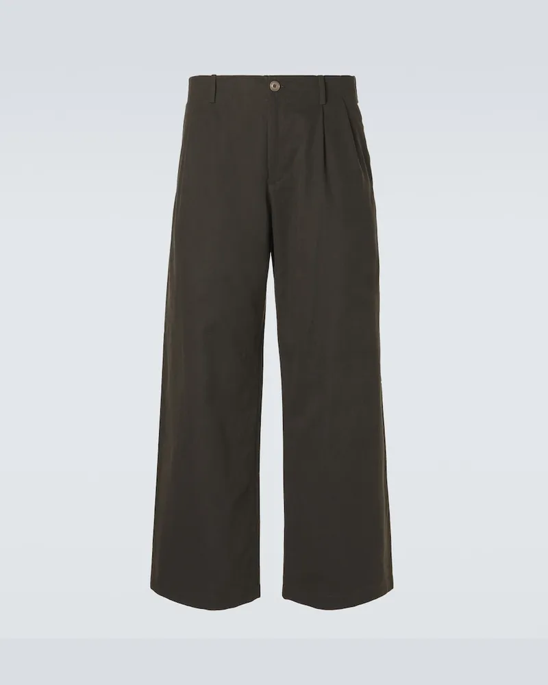 Our Legacy Pantaloni chino Bridge in cotone a gamba larga Verde
