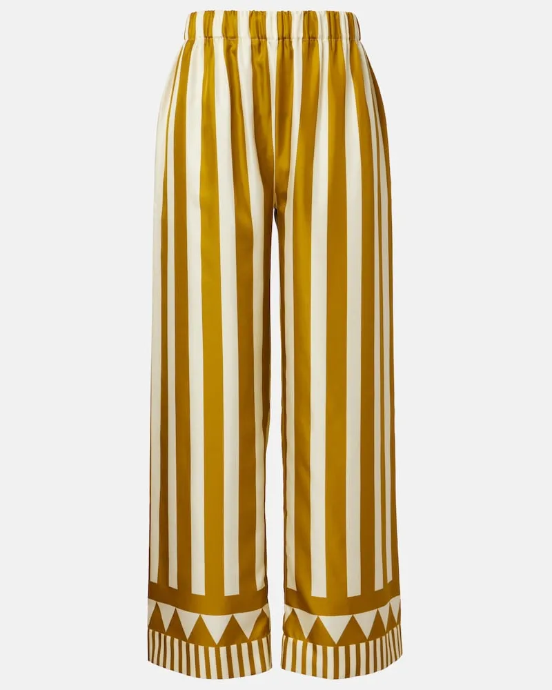 Eres Pantaloni Pacha in twill di seta a righe Giallo