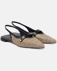 Max Mara Ballerine slingback in effetto rafia Neutro