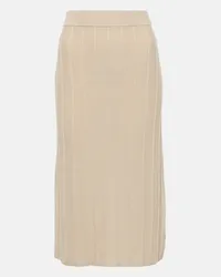 Max Mara Leisure - Gonna midi Melk in lana vergine Bianco