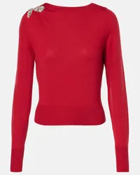 Erdem Pullover in lana con decorazioni Rosso