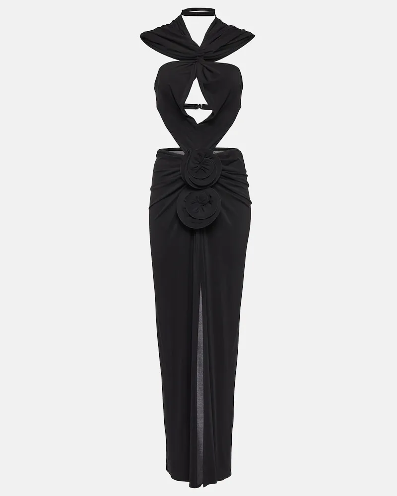 Magda Butrym Abito midi con cappuccio e cut-out Nero