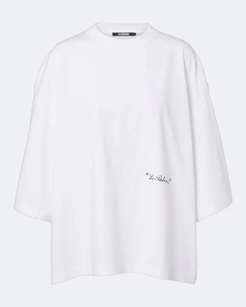 Jacquemus T-shirt Le Palmier in jersey di cotone Bianco