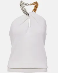 Stella McCartney Top in lana con scollo all’americana Bianco