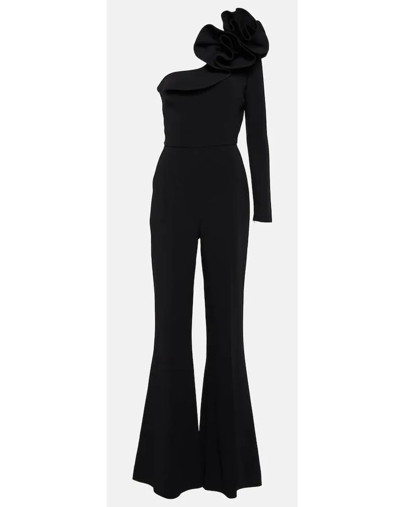 Elie Saab Jumpsuit monospalla con stampa Nero