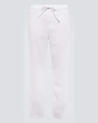 Frescobol Carioca Pantaloni chino Oscar in lino e cotone Bianco