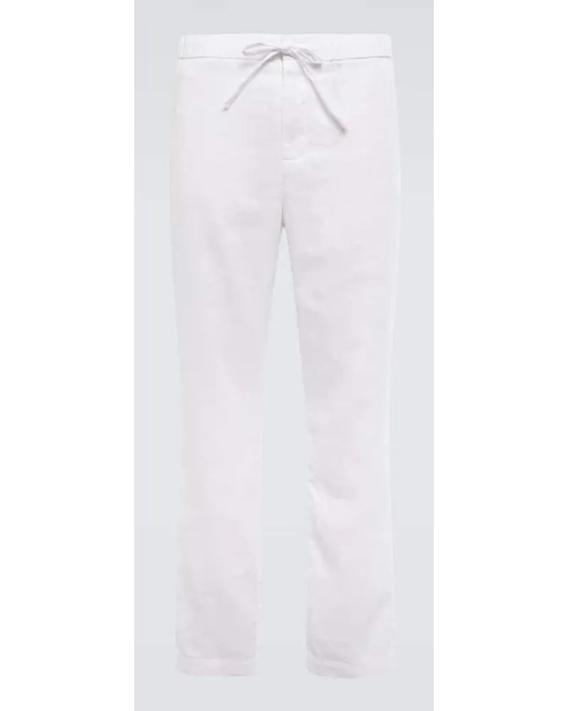 Frescobol Carioca Pantaloni chino Oscar in lino e cotone Bianco