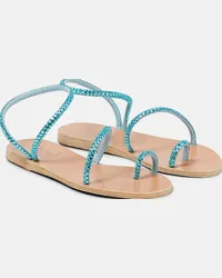 Ancient Greek Sandals Sandali Apli Eleftheria in pelle Verde