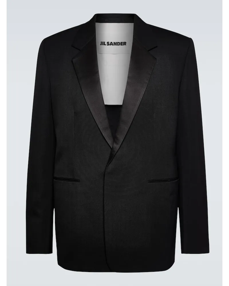 Jil Sander Blazer in lana con raso Nero