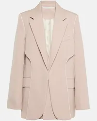 Victoria Beckham Blazer asimmetrico in misto lana Rosa