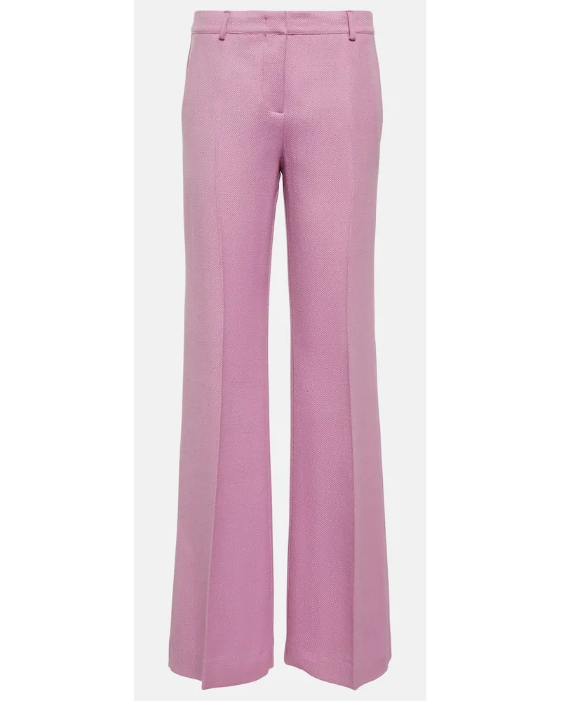 Etro Pantaloni in misto lana a gamba larga Rosa