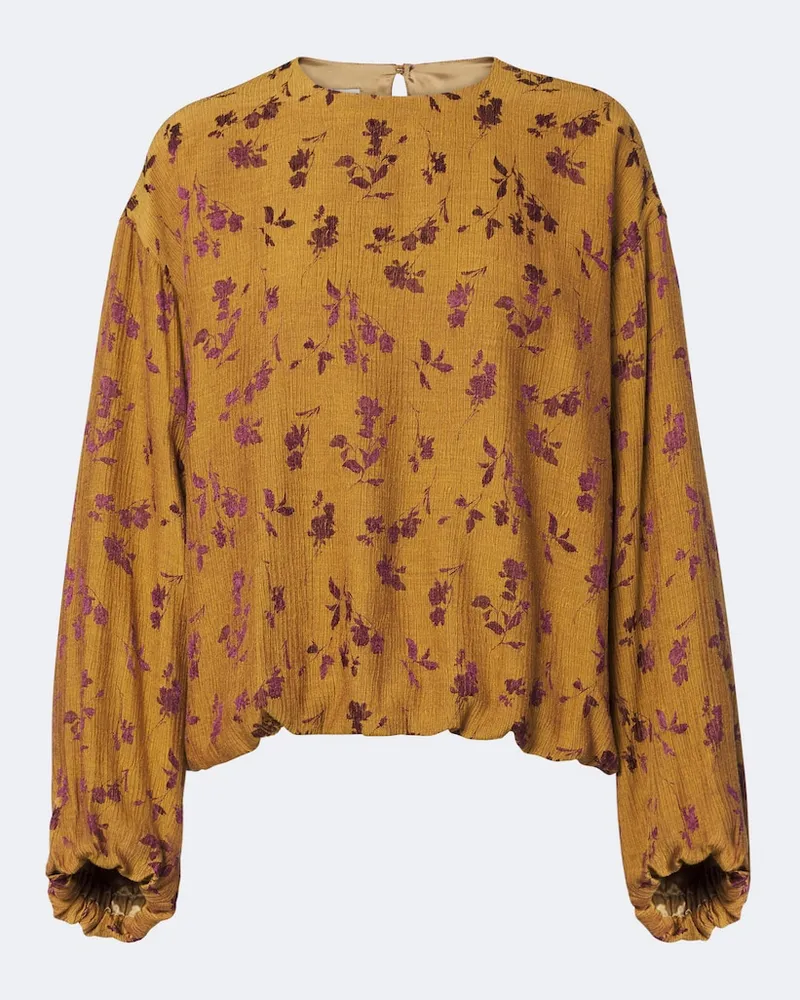 Dries van Noten Blusa con stampa floreale Giallo