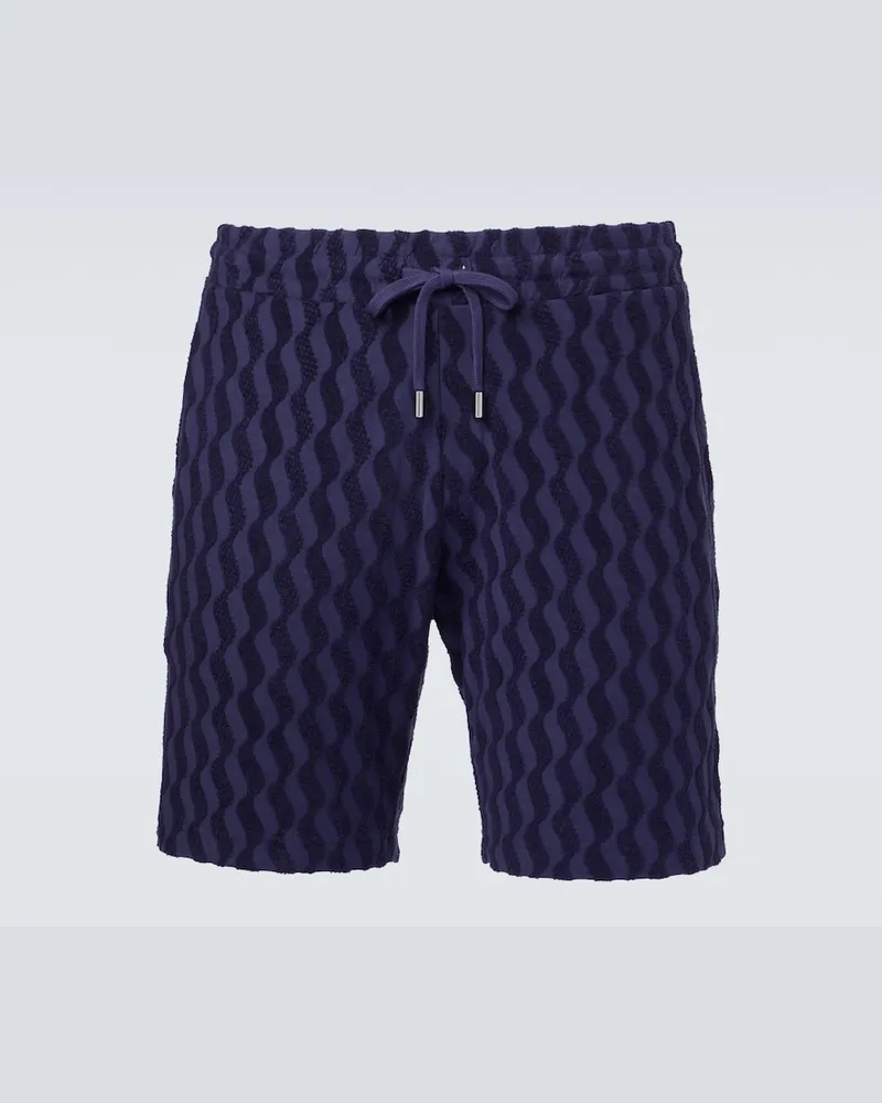 Frescobol Carioca Shorts Augusto in spugna di misto cotone Blu