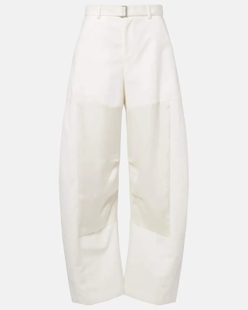 Sacai Pantaloni barrel con cintura Bianco