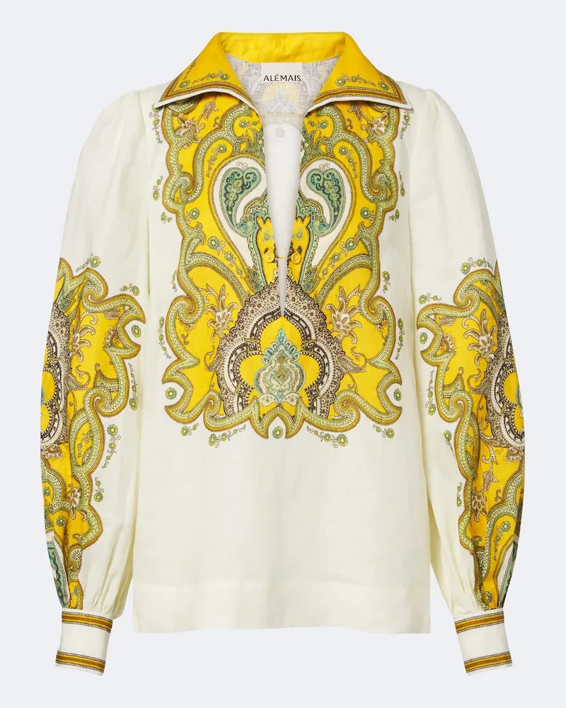 ALEMAIS Alémais Blusa Porter in lino stampato Multicolore