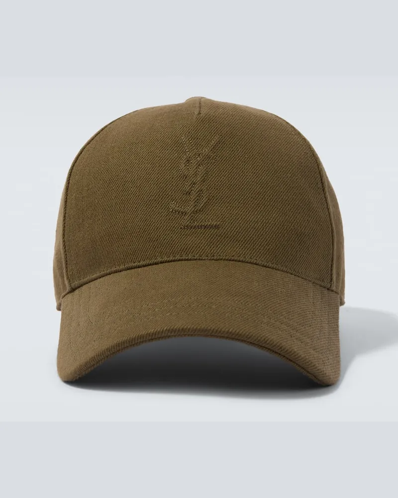 Saint Laurent Cappello da baseball Cassandre in denim Verde