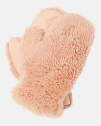 Yves Salomon Muffole con finiture in shearling Rosa