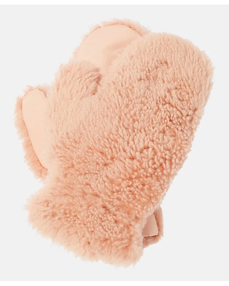 Yves Salomon Muffole con finiture in shearling Rosa