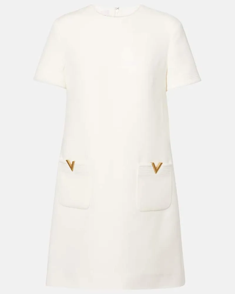 Valentino Garavani Abito corto VGold in Crepe Couture Bianco