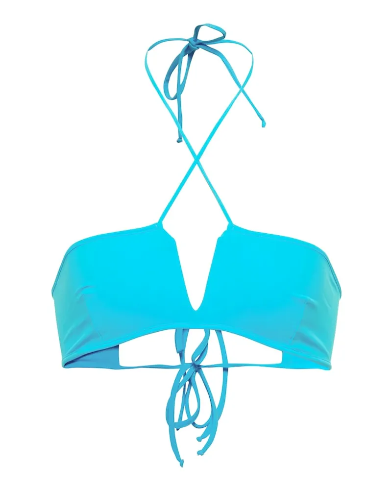 Nensi Dojaka Top bikini con scollo allâamericana Blu