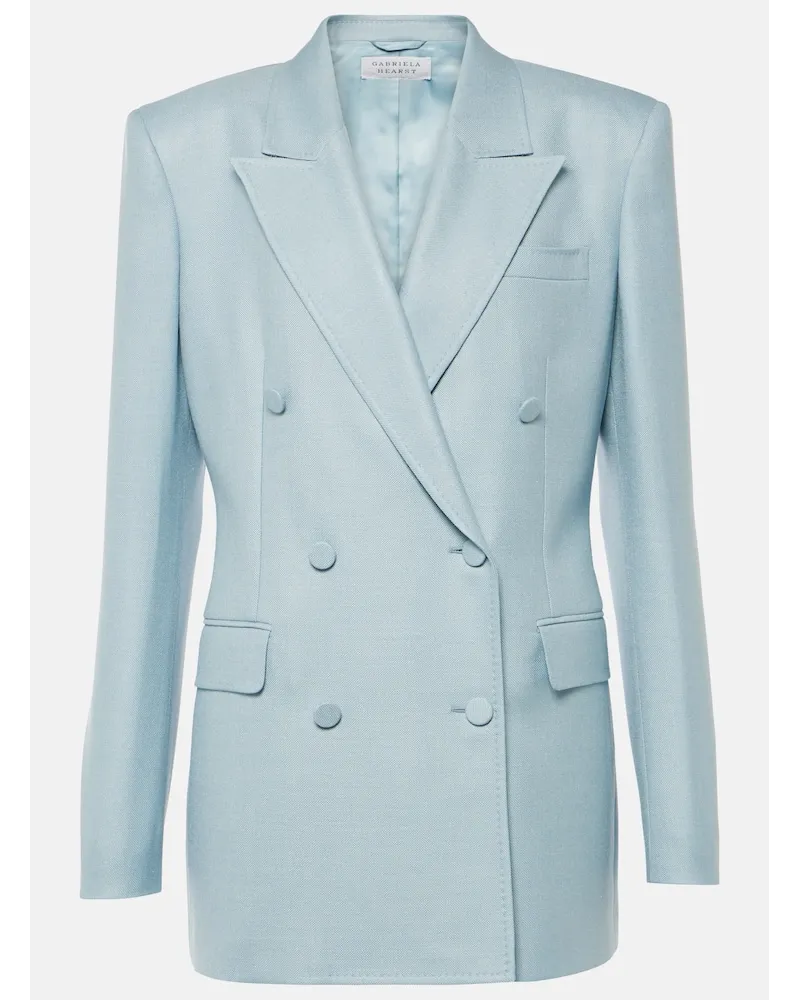 Gabriela Hearst Blazer Gavin in seta e lana Blu
