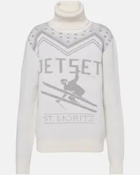 Jet Set Dolcevita in lana con intarsia Bianco