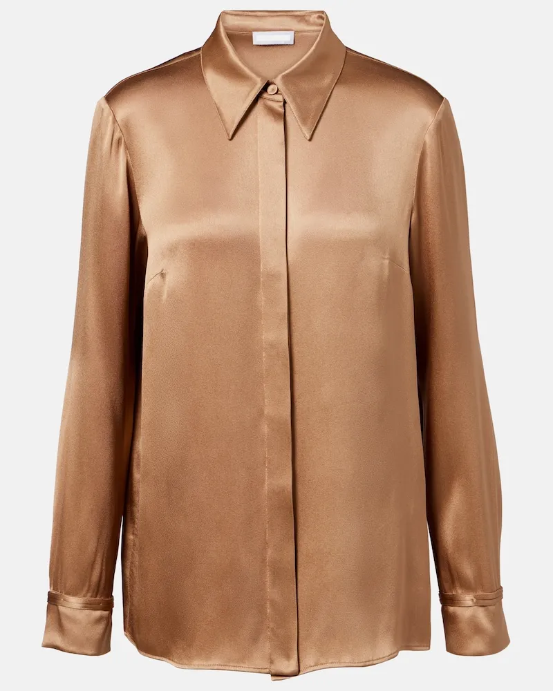 Gabriela Hearst Camicia Cruz in satin di seta Beige