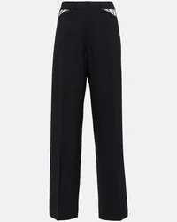 Dion Lee Pantaloni regular in lana con cut-out Nero