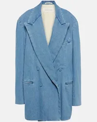 Dries van Noten Blazer oversize di jeans Blu