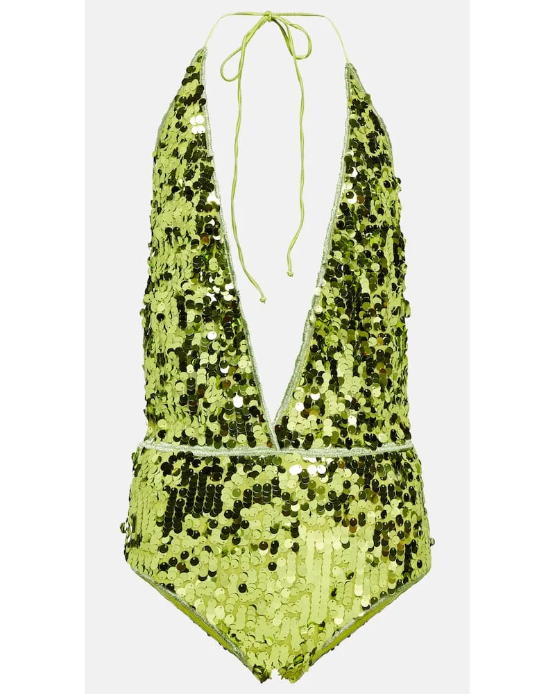 Oséree OsÃ©ree Costume intero con paillettes Verde