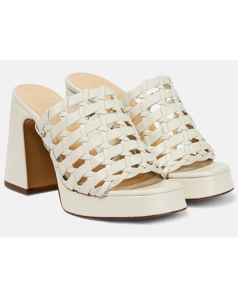 SOULIERS MARTINEZ Sandali Alba in pelle intrecciata Bianco