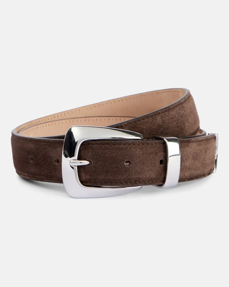 KHAITE Cintura Benny in suede Marrone