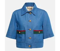 Gucci Camicia di jeans cropped Blu