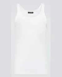 Dolce & Gabbana Tank top in jersey di cotone Bianco