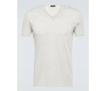 Tom Ford T-shirt in jersey di misto cotone Grigio