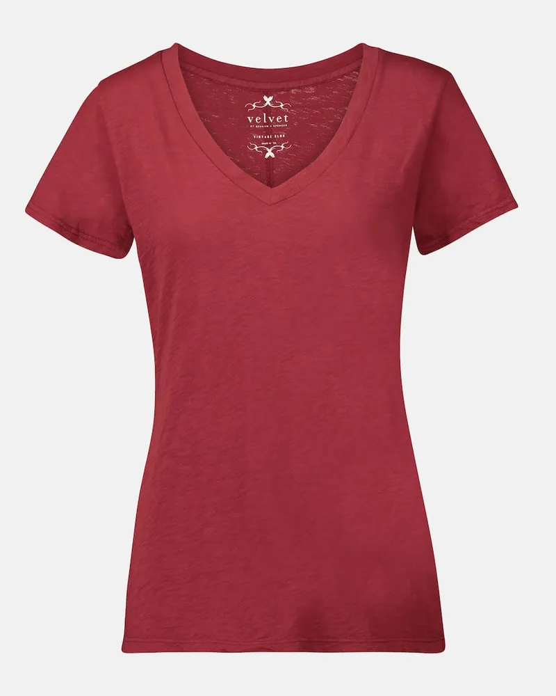 Velvet T-shirt Lilith in cotone Rosso