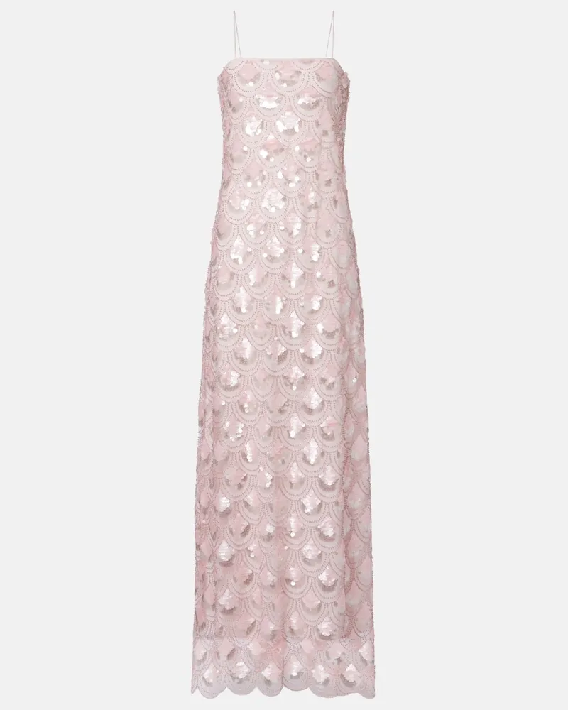 ROTATE Birger Christensen Abito lungo con paillettes Rosa