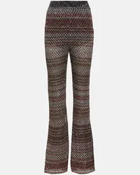 Missoni Pantaloni flared in maglia Lurex Nero