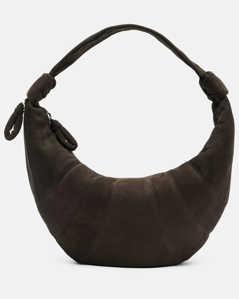 Christophe Lemaire Borsa a spalla Fortune Croissant Small in suede Marrone