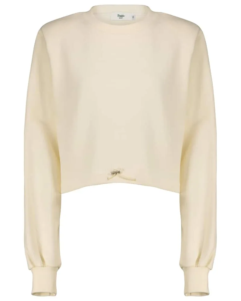FRANKIE Shop Felpa cropped in cotone Bianco