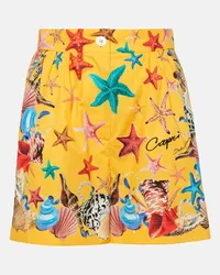 Dolce & Gabbana Shorts Capri in cotone a vita alta Giallo