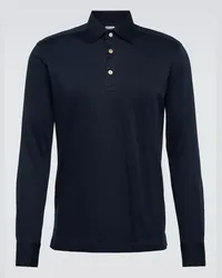 Kiton Polo in popeline di cotone Blu