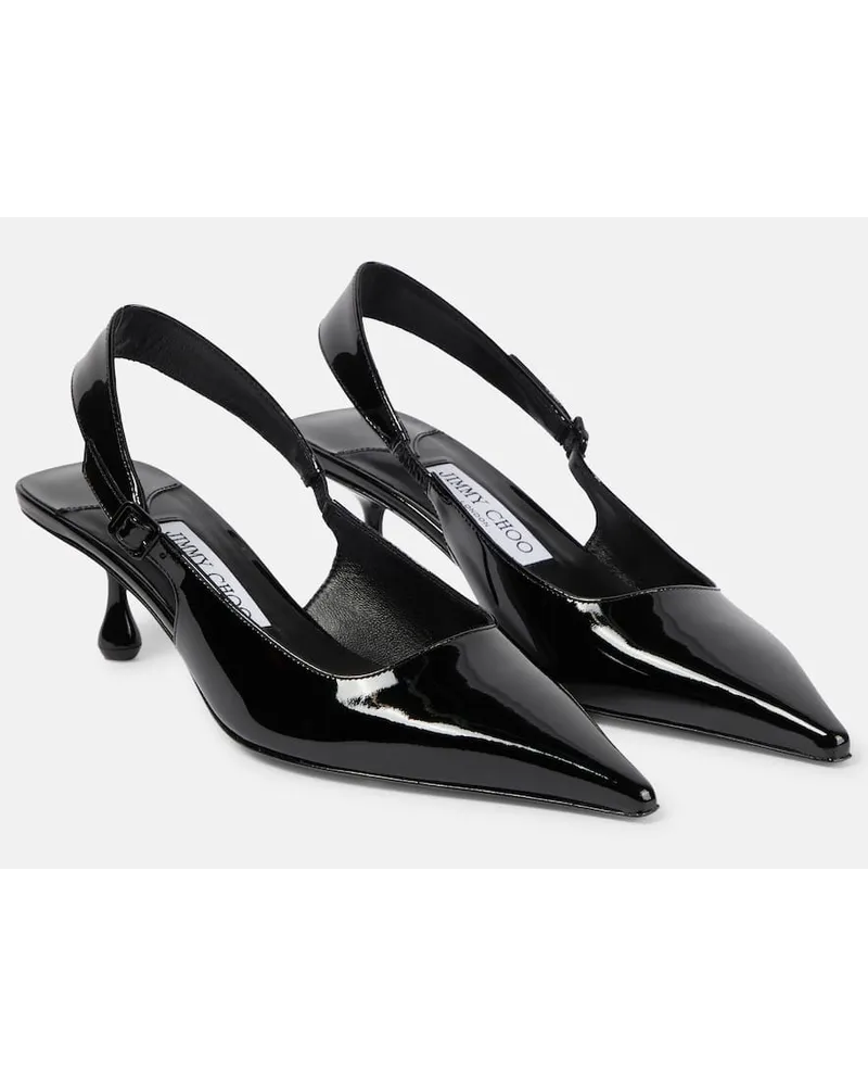 Jimmy Choo Pumps slingback Amel 50 Pat in pelle Nero