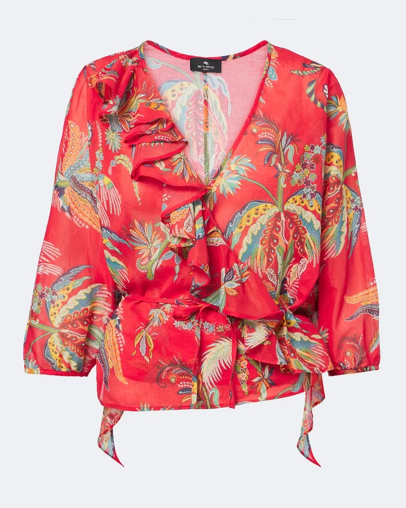 Etro Top a portafoglio in cotone con stampa Multicolore