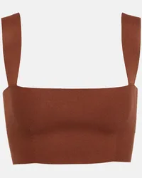 Victoria Beckham Bralette Body in maglia Marrone