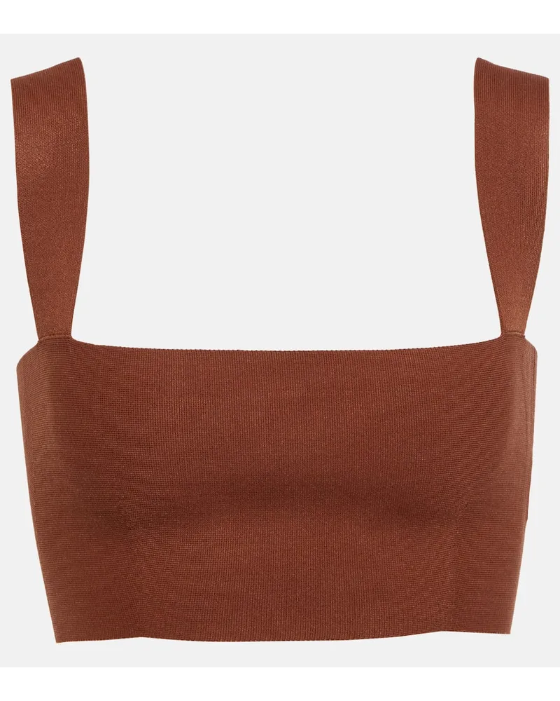 Victoria Beckham Bralette Body in maglia Marrone