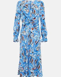 Diane von Furstenberg Abito midi Anaba in crêpe con stampa Blu